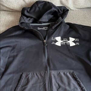 Under Armour Black Full-Zip Hoodie size BOYS YMD JM M